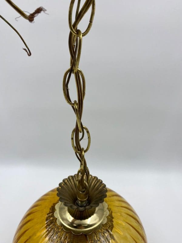 vintage amber glass swag lamp chain