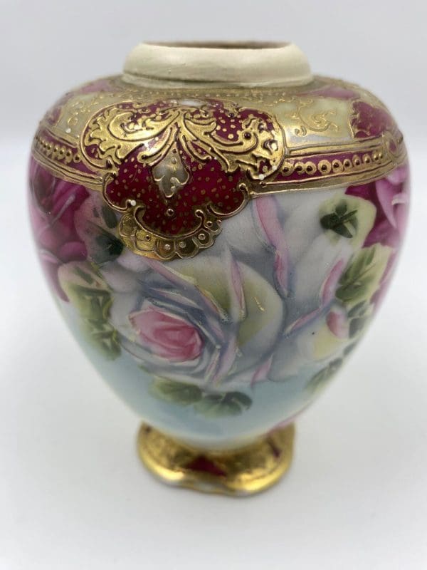 hand painted nippon vase front