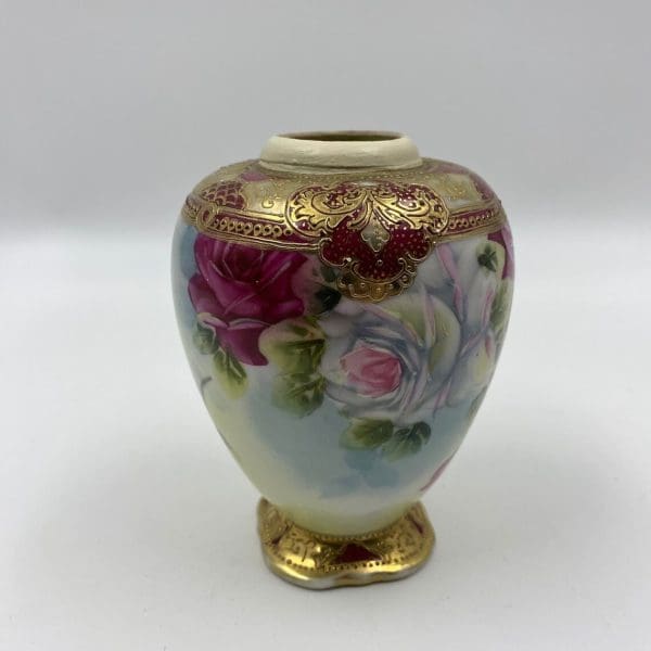 hand painted nippon vase gold gilt