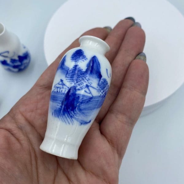 vintage blue and white porcelain hand comparison