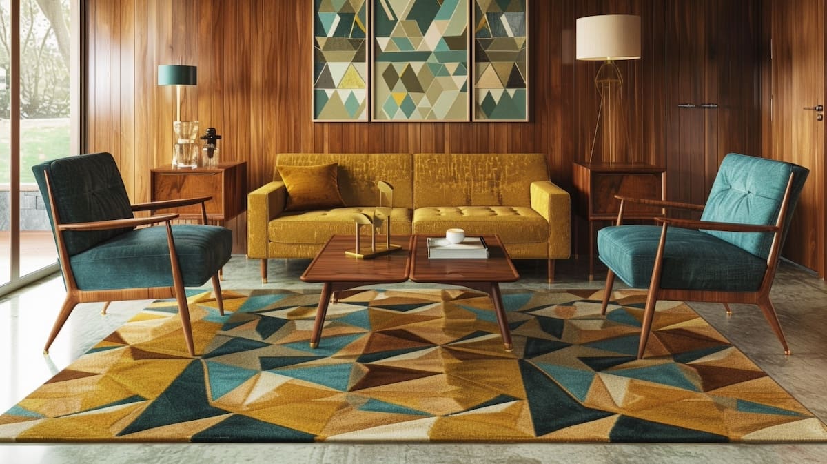 Vintage interior design Mid Century Modern MCM era living room