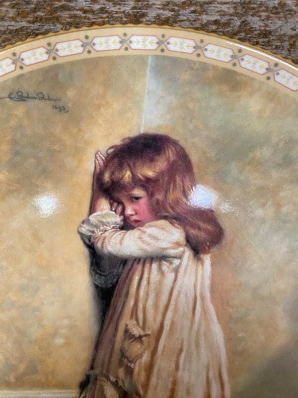 Royal Doulton decorative plates "In Disgrace"' by Charles Burton Barber close to show detail