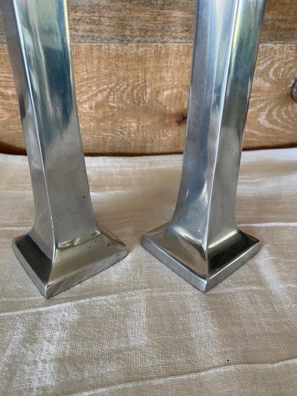 metal candle holders vintage square bases