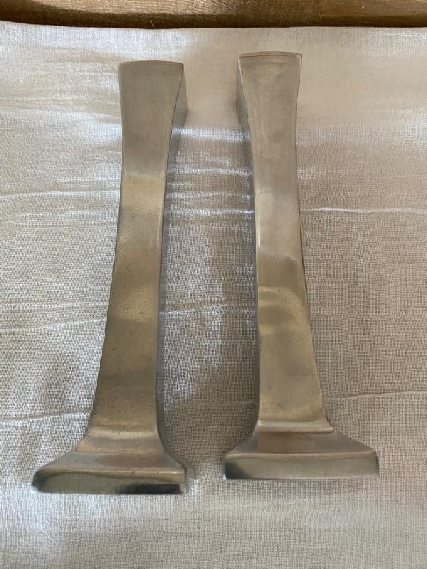 metal candle holders vintage laying flat