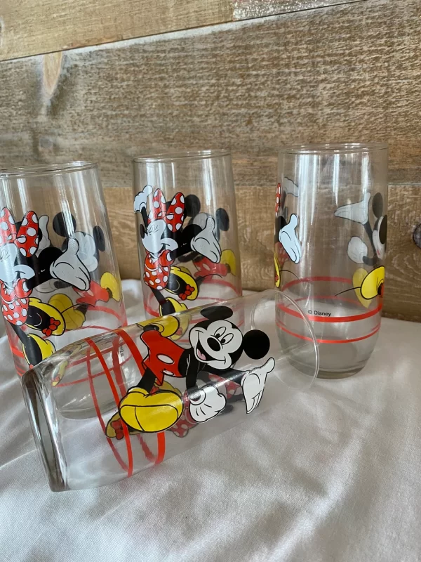 Anchor Hocking Mickey Mouse and Minnie set of four