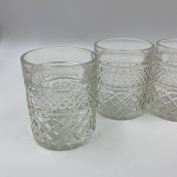 Anchor Hocking Wexford glasses diamond point type texture