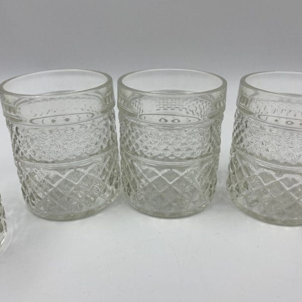 Anchor Hocking Wexford glasses close of two glass from the set of six