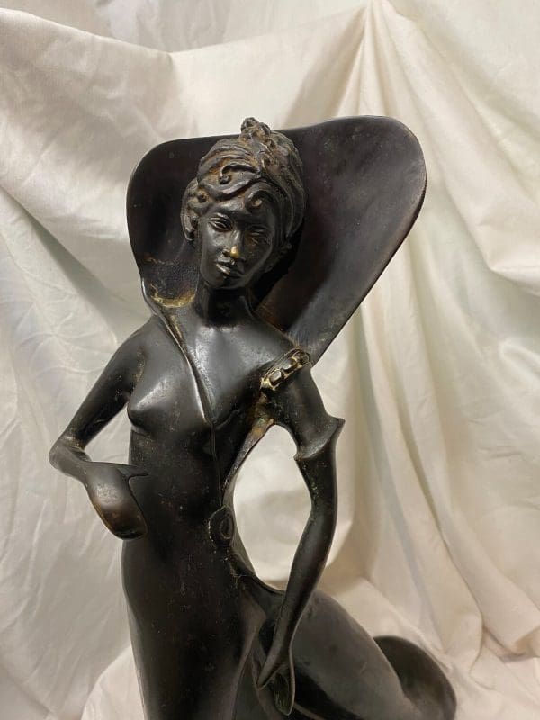 Art Nouveau Sculpture dancing lady front close face