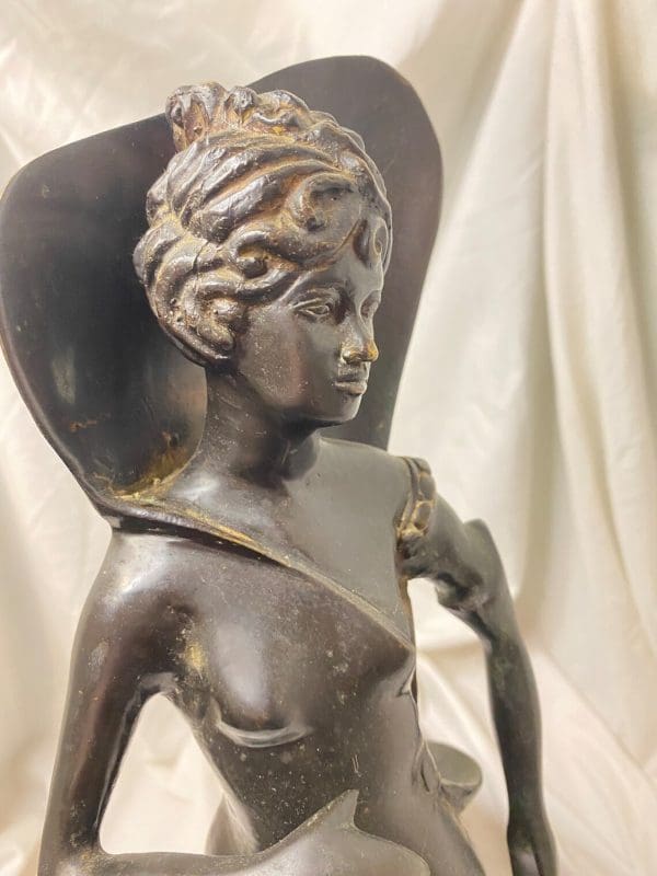 Art Nouveau Sculpture dancing lady front close face