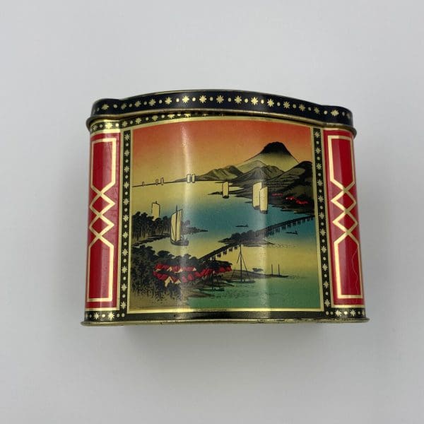 Japanese tea tin front