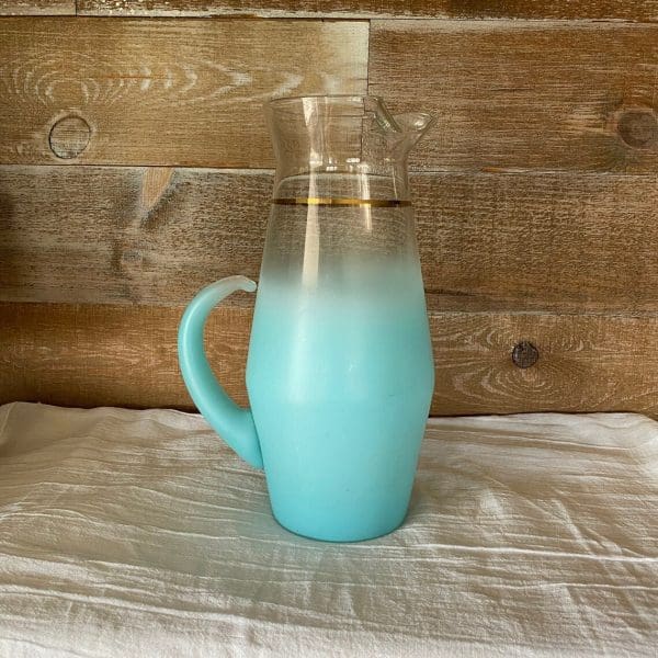 blendo glass water pitcher turquoise blue