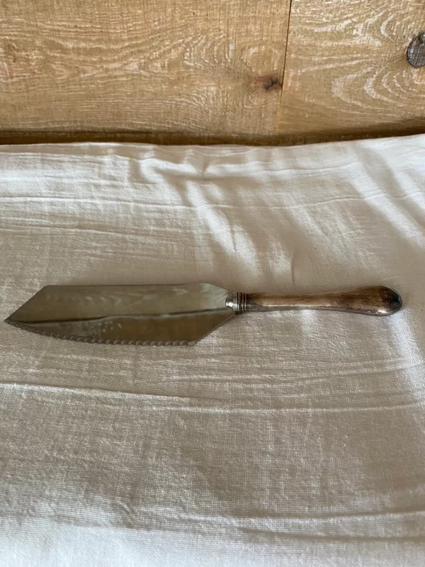 vintage cheese knife Birks silver plated handle with Sheffield Stainless blade side