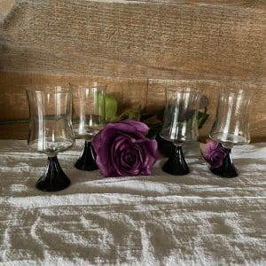 black stem glassware set of four