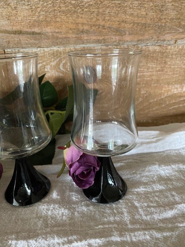 black stem glassware fancy bar glass