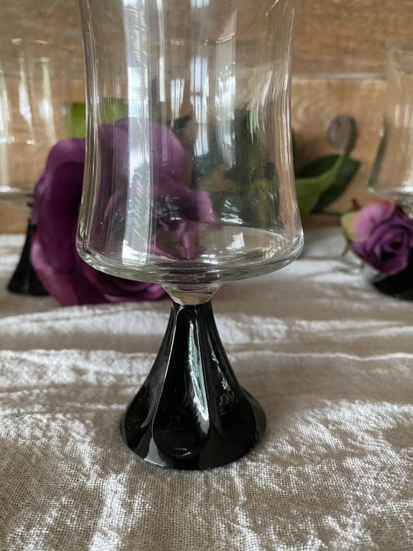 black stem glassware cut black glass stems