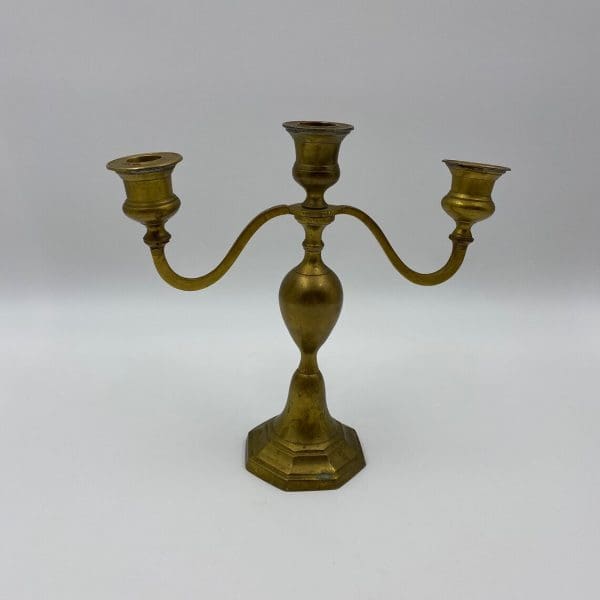 vintage brass candelabra golden brass with patina