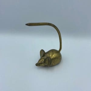 vintage brass mouse close