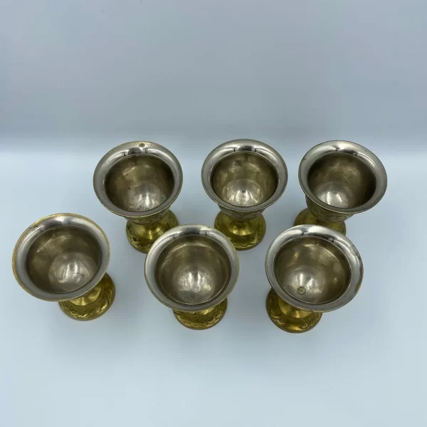 brass shot glasses tops showing stainless inside