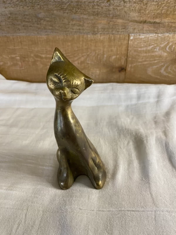 vintage brass cat top