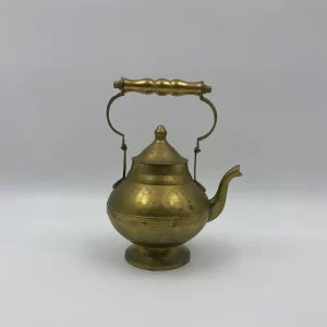 vintage brass teapot right side