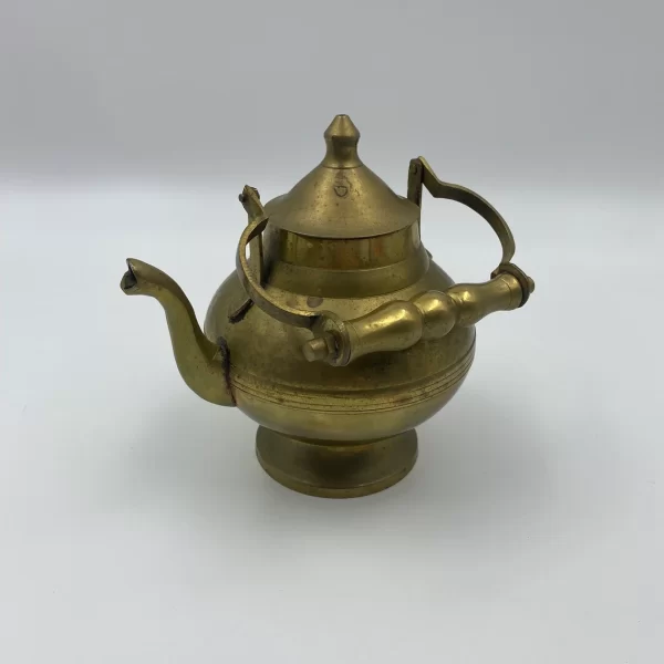 vintage brass teapot hinged handle