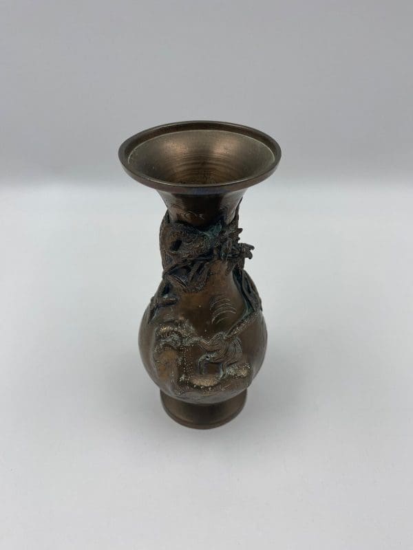 antique Japanese bronze vase top