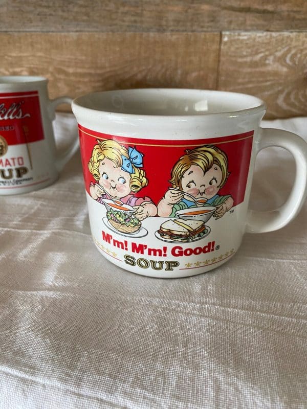 Campbell soup mugs front of two of pair