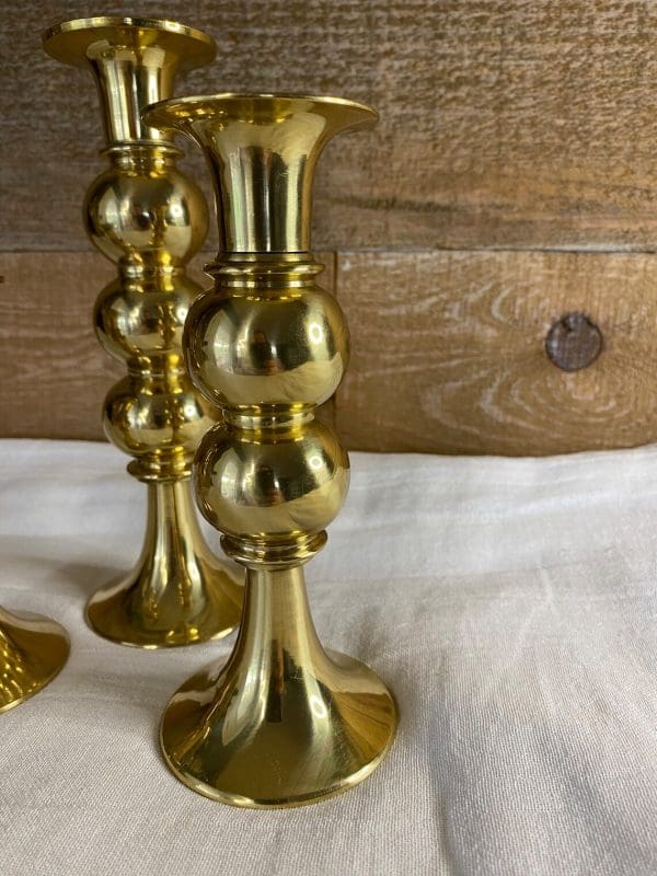 vintage brass candle holder close of medium