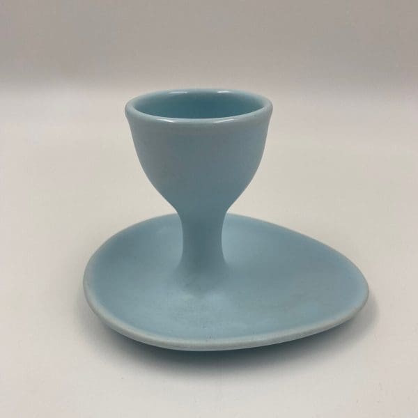 vintage egg cups Light Blue Egg Cup Server Capodimonte side