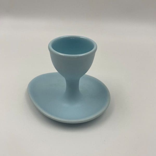 vintage egg cups Light Blue Egg Cup Server Capodimonte right side