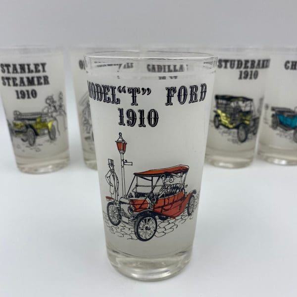 antique car drinking glasses front Model T