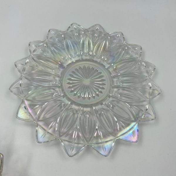 iridescent carnival glass tray alone