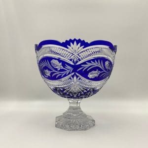 cobalt blue crystal bowl front