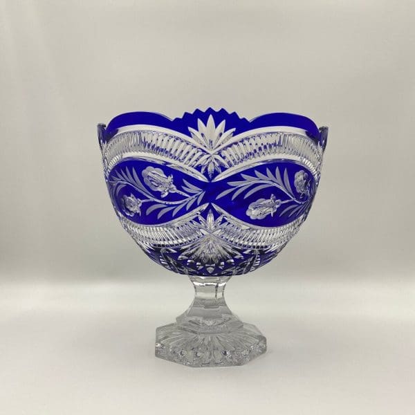 cobalt blue crystal bowl front