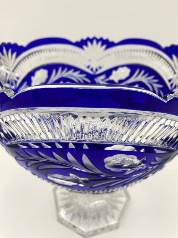 cobalt blue crystal bowl large