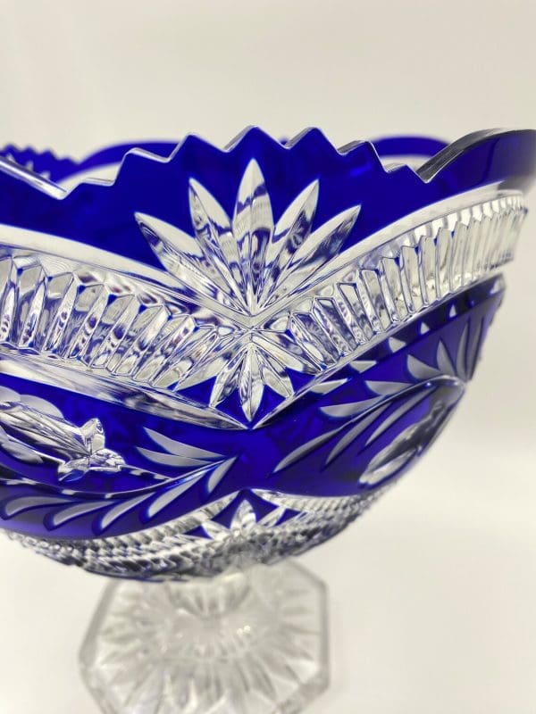 cobalt blue crystal bowl side