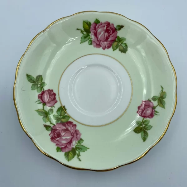 mint green tea cups Colclough Green Tea Cup and Saucer with Pink Roses saucer alone