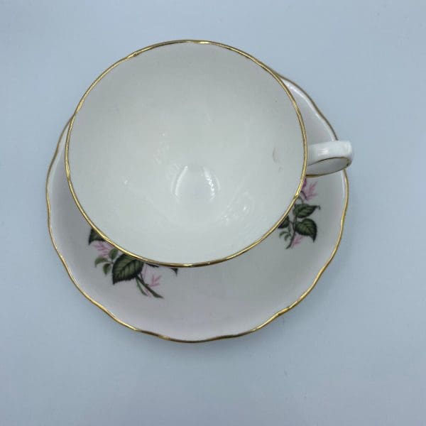 vintage rose tea cups Colclough Long Stem Pink Rose Teacup and Saucer Set top