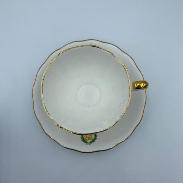 Queen Elizabeth tea cup Royal visit to Canada 1959 top view