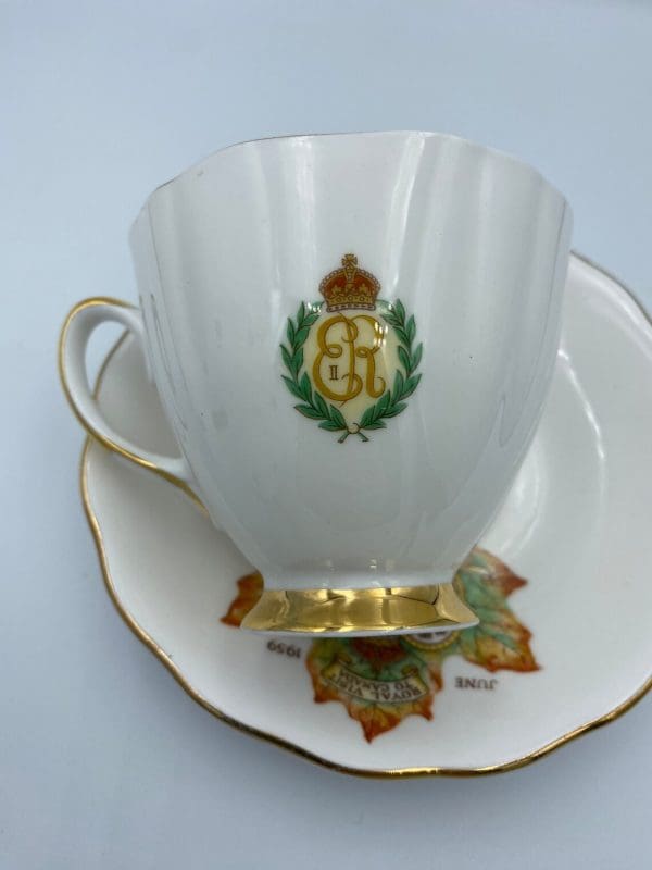 Queen Elizabeth tea cup Royal visit to Canada 1959 backside Royal Seal