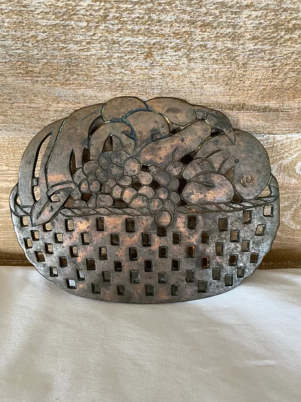 vintage trivets copper fruit basket