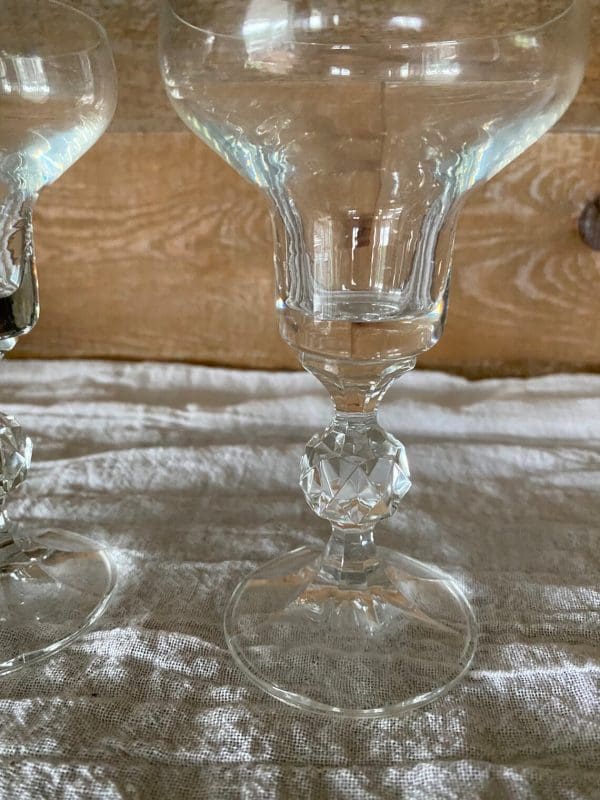 vintage crystal champagne coupes with crystal ball stem classy