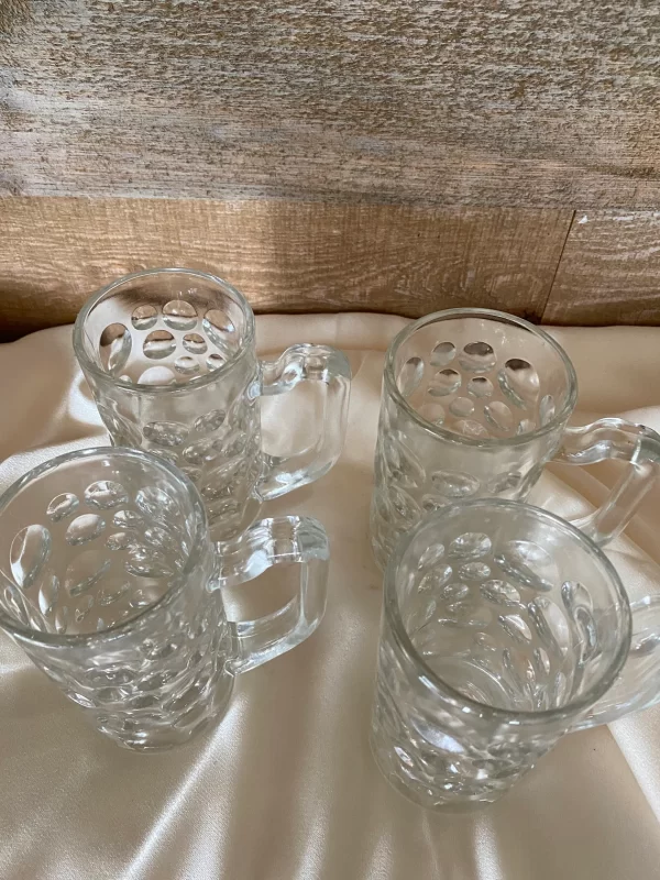 vintage glass beer mugs tops