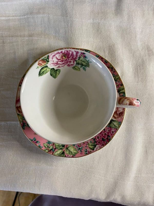 chintz tea cups top inside