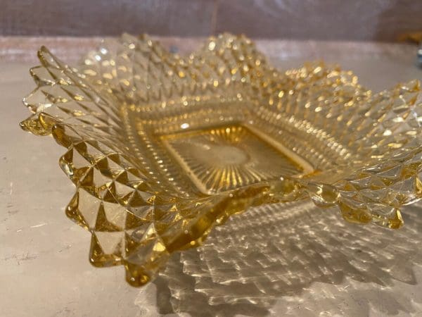 amber hobnail glass side