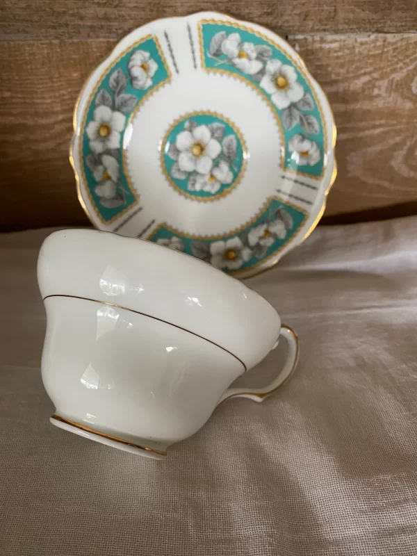 Foley teacup and saucer side of tea cup and top of saucer