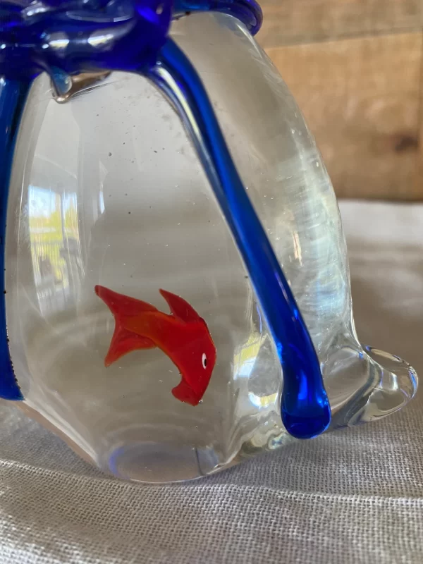 glass fish decor close of fish in bag