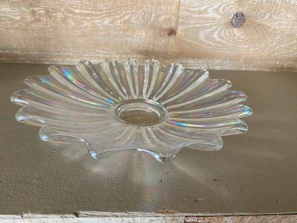 clear carnival glass bowl flat