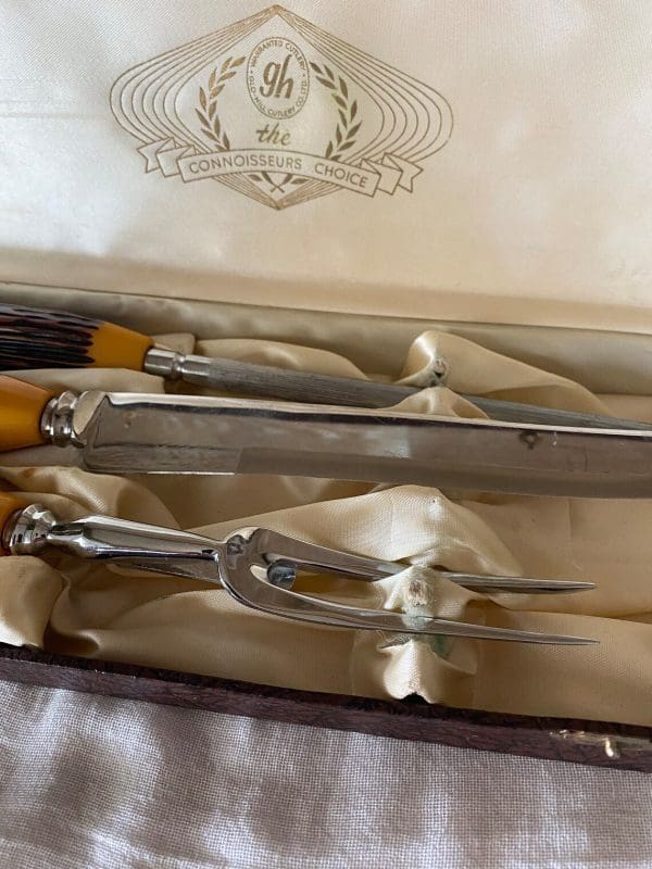 vintage Bakelite carving set stainless steel