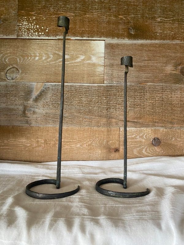 vintage wrought iron candle holders primitive home decor